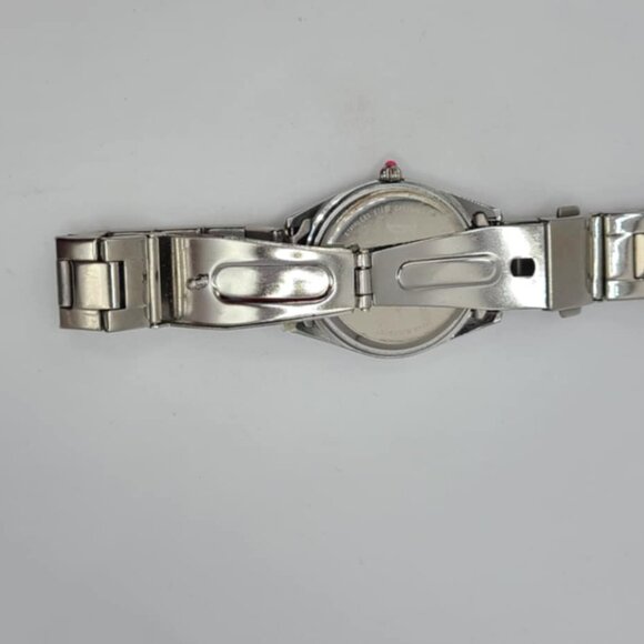 Betsey Johnson Silver Tone Watch with Crystal Bezel Metal Band WORKING! - Picture 8 of 10